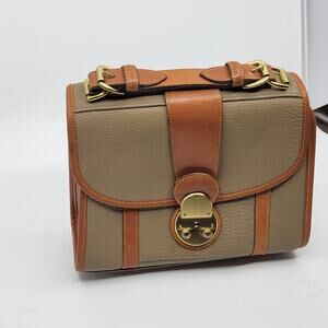 Vintage Dooney & Bourke Leather Pebble Women Handbag Crossbody Taupe Tan